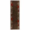vidaXL Tapijtloper FLORNES Geweven Bruin Bladeren 67 x 350 cm PP 7 mm