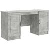 vidaXL Bureau met plank Betongrijs 142,5 x 50 x 75 cm Bewerkt hout