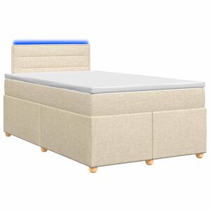 vidaXL Boxspringbed met matras Cr&egrave;mekleurig 120 x 200 cm Stof