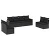 vidaXL 8-delige Loungeset met kussens poly rattan zwart
