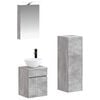 vidaXL Badkamermeubelset 4 pcs Betongrijs Bewerkt hout en glas