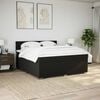 vidaXL Boxspring met matras stof zwart 180x200 cm