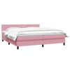 vidaXL Boxspring met matras fluweel roze 180x220 cm