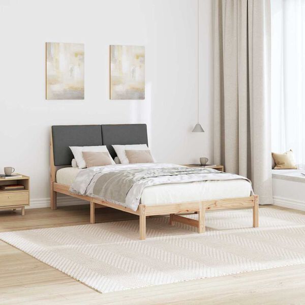 vidaXL Bedframe Bruin en donkergrijs 120 x 190 cm Massief grenenhout