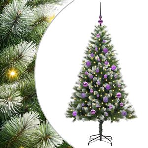 vidaXL Kunstmatige Scharnierende Kerstboom met Bedekte Sneeuw Warmwit