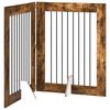 vidaXL Opvouwbaar hondenhek met standaards 2 st Gerookt eiken 160,5 cm