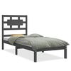 vidaXL Bedframe massief hout grijs 75x190 cm