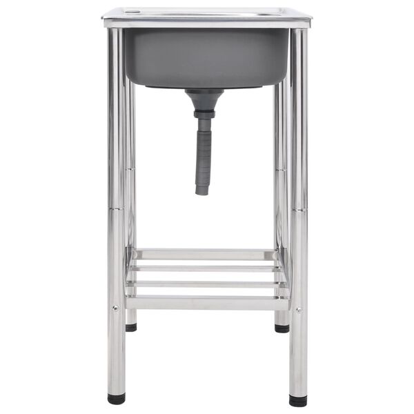 vidaXL Campinggootsteen enkele bak roestvrij staal