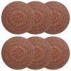 vidaXL Zeegroene placemats 6 pcs Bruin &Oslash; 30 cm 100% Zeegras