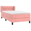 vidaXL Boxspring met matras fluweel roze 80x200 cm