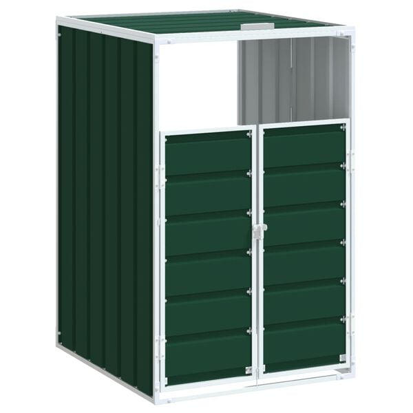 vidaXL Containerberging voor 1 container 72x81x115 cm staal groen