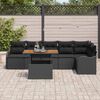 vidaXL Tuin Sofa Set met kussen 7 pcs Zwart
