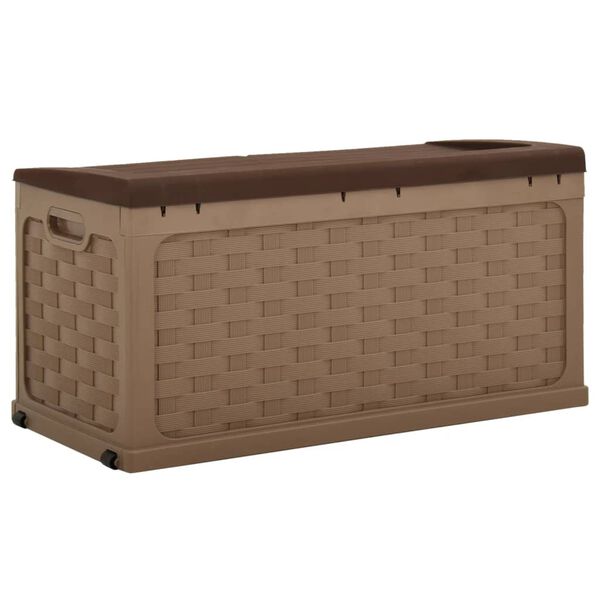 vidaXL Tuinbox 335 L PP rattan mokka-chocoladekleurig
