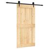 vidaXL Schuifdeur Naturel en Zwart 100 x 210 cm Massief Grenenhout
