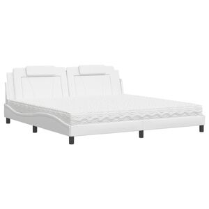vidaXL Bed "Viana" met matras kunstleer wit 200x200 cm