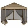 vidaXL Partytent met wanden zeshoekig 3,6x3,1 m taupe 220 g/m&sup2;