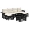 vidaXL Tuinbankenset 7 st Zwart en Cream Wit poly rattan