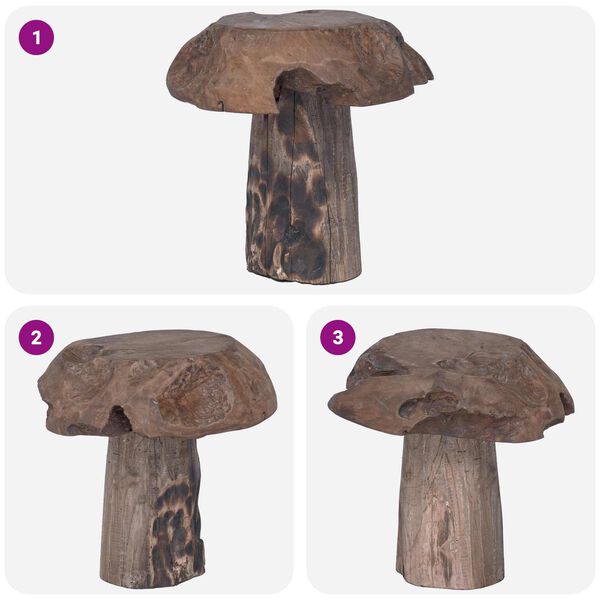 vidaXL Kruk Naturel 35 x 35 x 35 cm Massief Teakhout