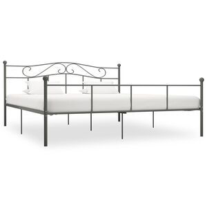 vidaXL Bedframe metaal grijs 180x200 cm