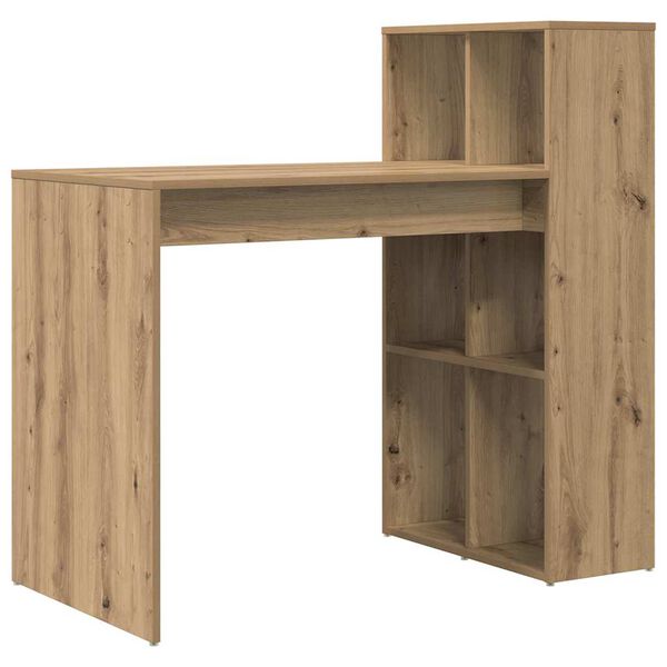 vidaXL Bureau met plank Artisan Eiken 108 x 55 x 103.5 cm Bewerkt hout