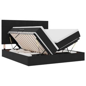 vidaXL LED Opslagbed met Matras Zwart 180 x 200 cm Fluweel