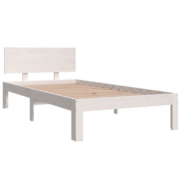 vidaXL Bedframe massief hout wit 90x190 cm