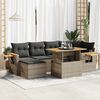vidaXL 7-delige Loungeset met kussens poly rattan acacia grijs