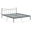 vidaXL Bedframe zonder matras metaal grijs 140x200 cm