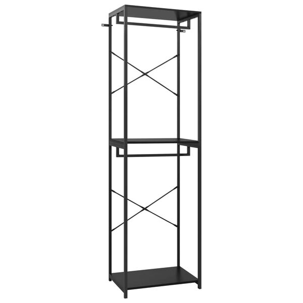 vidaXL Kledingkast 60x40x213 cm metaal en spaanplaat zwart