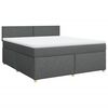 vidaXL Boxspring met matras stof donkergrijs 180x200 cm