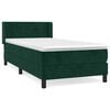 vidaXL Boxspring met matras fluweel donkergroen 90x200 cm