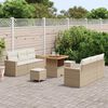 vidaXL Tuin Sofa Set met kussen met opslag 9 pcs beige en cr&egrave;mekleurig