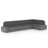 vidaXL 5-delige Loungeset met kussens poly rattan grijs