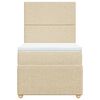 vidaXL Boxspring met matras stof crèmekleurig 80x200 cm