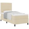 vidaXL Boxspringbed met matras met hoofdeinde Cr&egrave;me 90 x 200 cm Stof