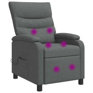 vidaXL Massage Recliner Donkergrijs Stof
