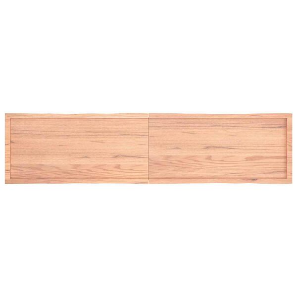 vidaXL Tafelblad natuurlijke rand 220x50x(2-4) cm eikenhout lichtbruin