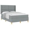 vidaXL Boxspringbed met hoofdeinde Lichtgrijs 140 x 190 cm Stof