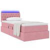vidaXL Opbergbed met LED met matras met LED Roze 90 x 190 cm Fluweel