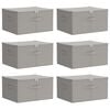 vidaXL Opbergbox 6 st Nonwoven stof 50 x 30 x 25 cm 37,5 L Grijs