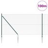 vidaXL Afrasteringspaal Groen 100 x 1 m (16 x 16 mm gaas) Staal en PVC