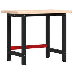 vidaXL Werkbank rechthoekig 100x60x83 cm massief eikenhout