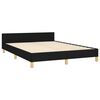 vidaXL Bedframe zonder matras stof zwart 140x200 cm