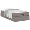 vidaXL Bedframe met matras met matras 2 pcs Taupe Stof