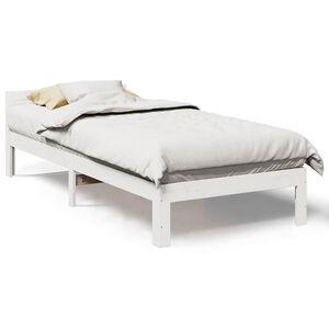 vidaXL Bedframe zonder matras massief grenenhout wit 90x200 cm