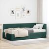 vidaXL Hoekbedframe met Matras met hoofdeinde 2 pcs Groen Fluweel