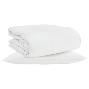 vidaXL 2-in-1 Dekbed met kussen 2 st Wit Donsveertjes