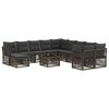 vidaXL Tuinbankenset 12 st Grijs poly rattan