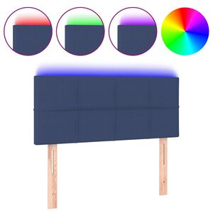 vidaXL Hoofdbord LED 80x5x78/88 cm stof blauw