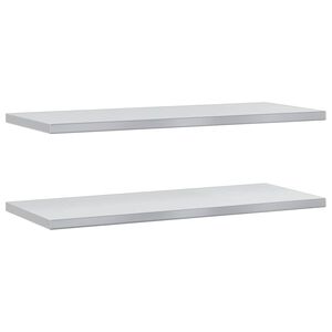 vidaXL Wandschappen 2 st 100x40 cm roestvrijstaal zilverkleurig